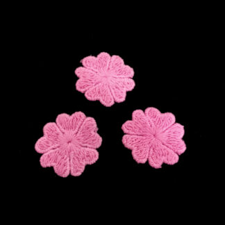 Pink lace flower - diametre 30 mm - 3 pieces