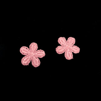 Reddish pink lace flower - diametre 23 mm - 2 pieces