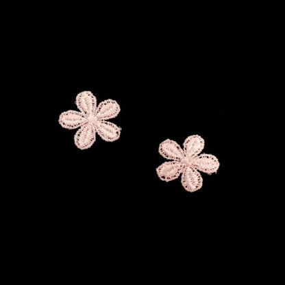 Cream pink lace flower - diametre 24 mm - 2 pieces