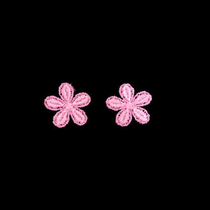 Pink lace flower - diametre 24 mm - 2 pieces