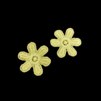 Yellow lace flower - diametre 33 mm - 2 pieces