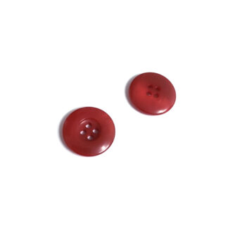 Four-hole round red plastic buttons - diametre 20 mm - 2 pieces
