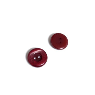 Glittery round pinkish dark red plastic buttons - diametre 18 mm - 2 pieces