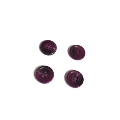 Four-hole round pinkish brown plastic buttons - diametre 13 mm - 4 pieces