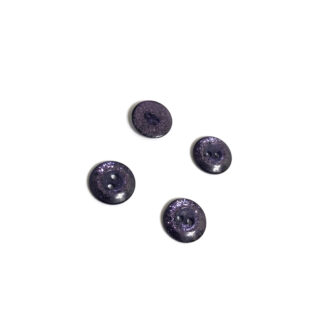 Glittery round purple plastic buttons - diametre 12 mm - 4 pieces