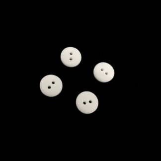 Round white plastic buttons - diametre 13 mm - 4 pieces