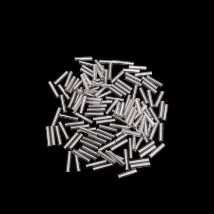 Silvery bugle seed beads - size 2 x 9 mm - weight 39 g