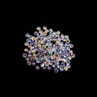 Iridescent semi-transparent round seed beads - size 4 mm - weight 42 g