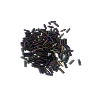 Iridescent pinkish brown bugle beads - size 2 x 6 mm - weight 50 g