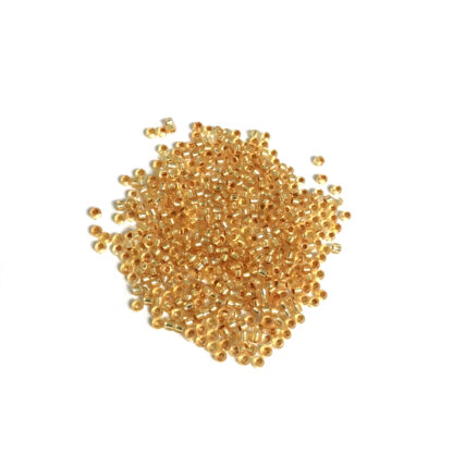 Round golden yellow seed beads - size 2.2 mm - weight 50 g