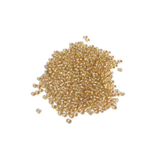 Iridescent golden yellow seed beads - size 2 mm - weight 44 g