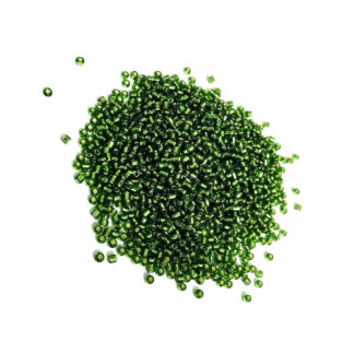Silvery dark green seed beads - size 2 mm - weight 42 g