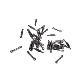 Dark grey metal connectors - size 2 x 10 mm - 34 pieces