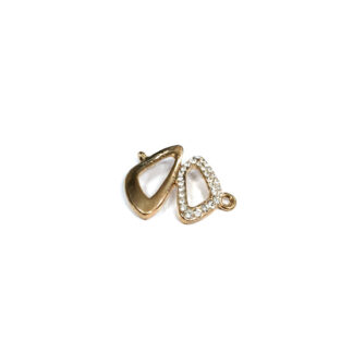 Clear rhinestones golden metal butterfly connector - size 25 x 29 mm