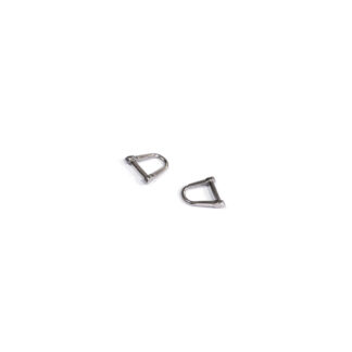 Silvery metal buckle hooks - size 9 x 11 mm - 2 pieces