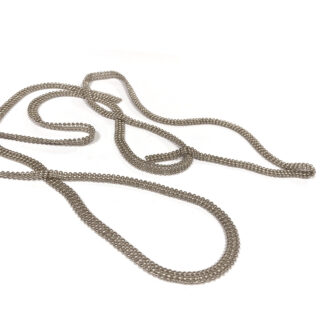 Flat yellowish silvery metal chain ribbon by metre - width 5 mm