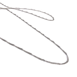 Silvery metal spiral chain - width 2 mm - length 285 cm