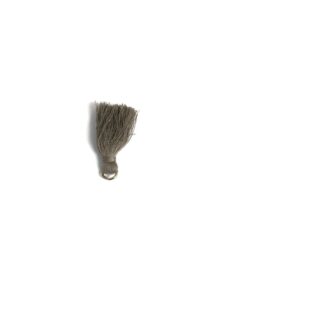 Brownish grey cotton tassel with metal ring - length 35 mm - 7 pieces