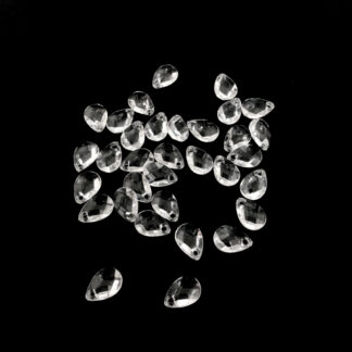 Faceted transparent plastic drop pendants - size 7 x 10 mm - weight 28 g