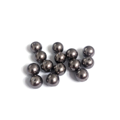 Pearly round brownish grey loose beads - diametre 10 mm - weight 44 g