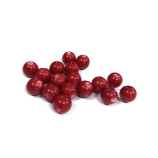 Round red plastic beads - diametre 10 mm - weight 50 g