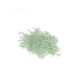 Iridescent round greyish light green seed beads - size 1.8 mm - weight 35 g