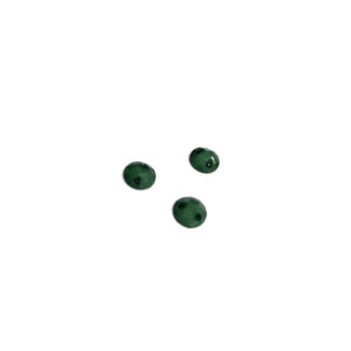 Faceted round flat-back glittery green sew-on rhinestones - diametre 6 mm - 3 pieces