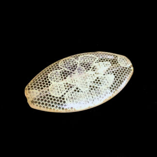 Flat oval acrylic bead with yellow flower - size 30 x 50 mm