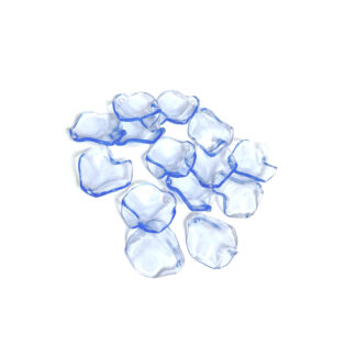 Transparent blue petal plastic pendants - size 14 mm - 4 pieces