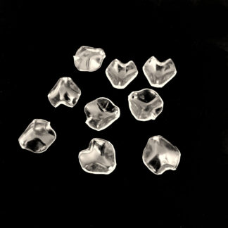 Transparent petal plastic pendants - size 15 mm - 4 pieces