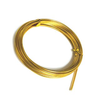 Golden-coloured bendable metal wire - diametre 1 mm - length 5 metres