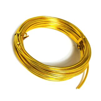 Golden-coloured bendable metal wire - diametre 2.5 mm - length 4 metres