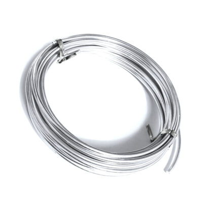 Silvery-coloured bendable metal wire - diametre 2.5 mm - length 4 metres