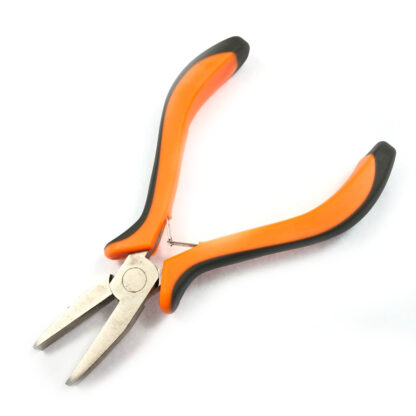 Metal flat nose rubber grip pliers with orange and grey plastic handles - size 77 x 125 mm