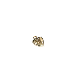 Golden metal heart pendant - size 11 x 13 mm