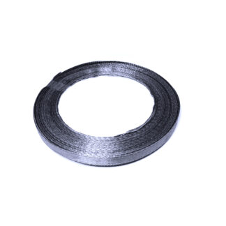 Grey satin ribbon by roll - width 6 mm - length 22.86 metres