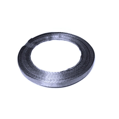 Grey satin ribbon by roll - width 6 mm - length 22.86 metres