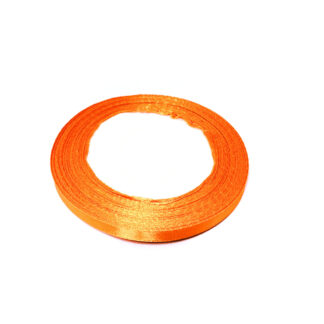 Orange satin ribbon by roll - width 6 mm - length 22.86 metres