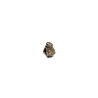 Twin penguins light brown metal bead - size 9 x 13 mm