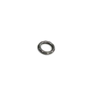 Dark grey metal ring bead - diametre 12 mm
