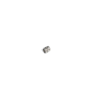 Silvery metal cylinder bead - size 6 mm