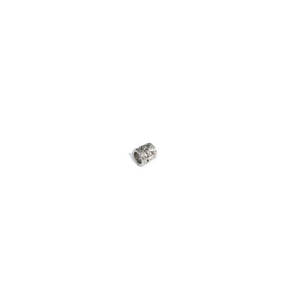 Silvery metal cylinder bead - size 6 mm