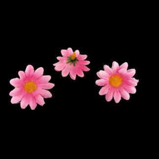 Reddish pink fabric flower - diametre 40 mm - 3 pieces