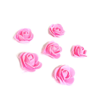 Light pink foam rose with white dotted netting - size 35 mm