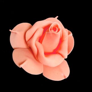 Light orange foam rose - size 70 mm - 3 pieces