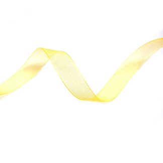 Reddish yellow organza ribbon by roll - width 15 mm - length 45 metres