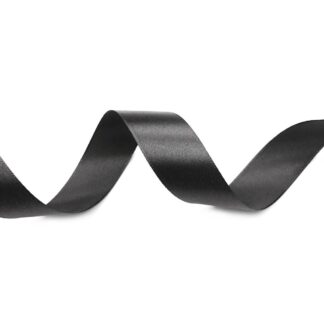 Black satin ribbon by roll - width 25 mm - length 22.86 metres