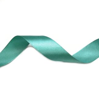 Bluish green satin ribbon by roll - width 25 mm - length 22.86 metres