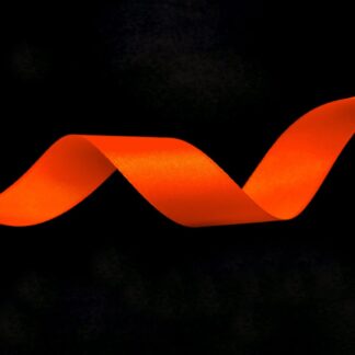 Reddish orange satin ribbon by roll - width 25 mm - length 22.86 metres