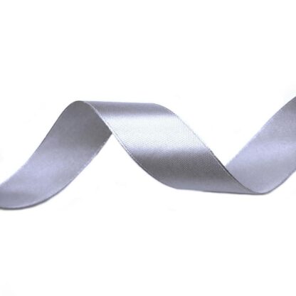 Grey satin ribbon by roll - width 25 mm - length 22.86 metres